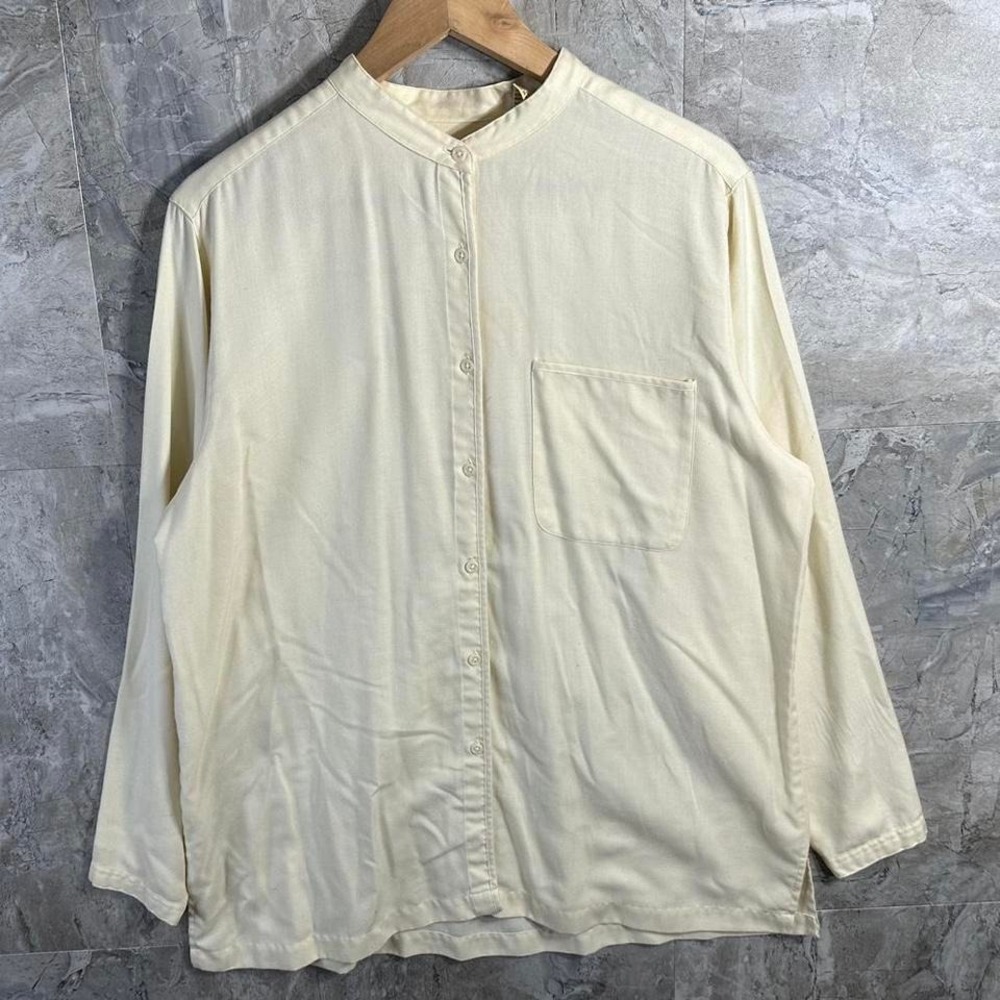 Vintage L. L. Bean Light Yellow-Cream Simple Soft Blouse Normcore Women's  L